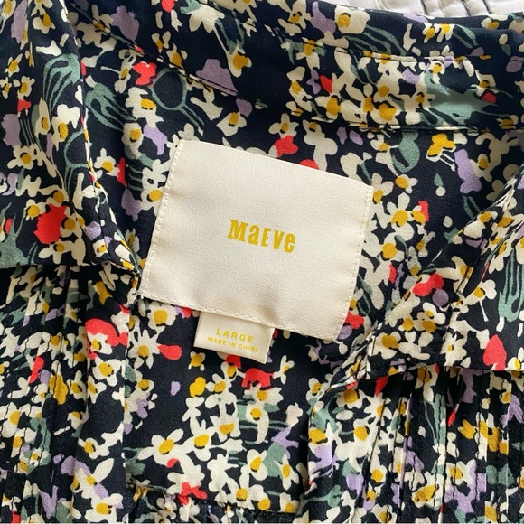 Anthropologie Maeve Matilda Buttondown Tiny Floral Shirt Multi size Large - Picture 6 of 10